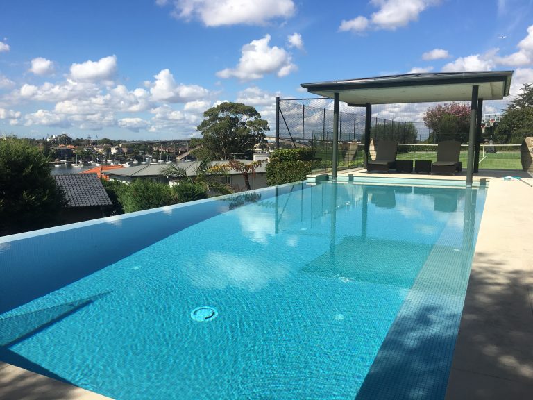 Modern residential infinity pool design in Sydney