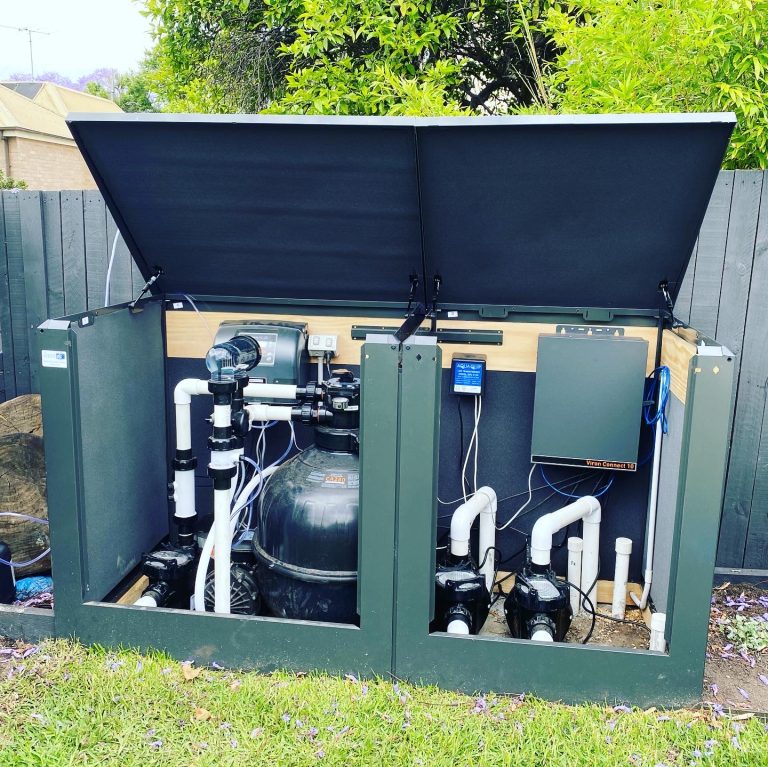 Pool equipment supply and installation setup in Sydney with pump, filter, and control system