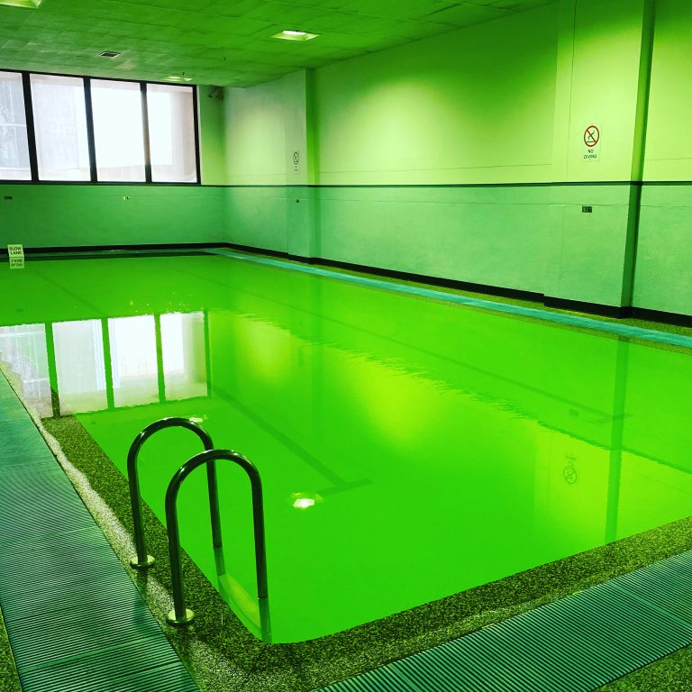 Indoor commercial pool chemistry balancing system
